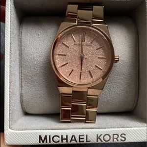Rose gold MK watch